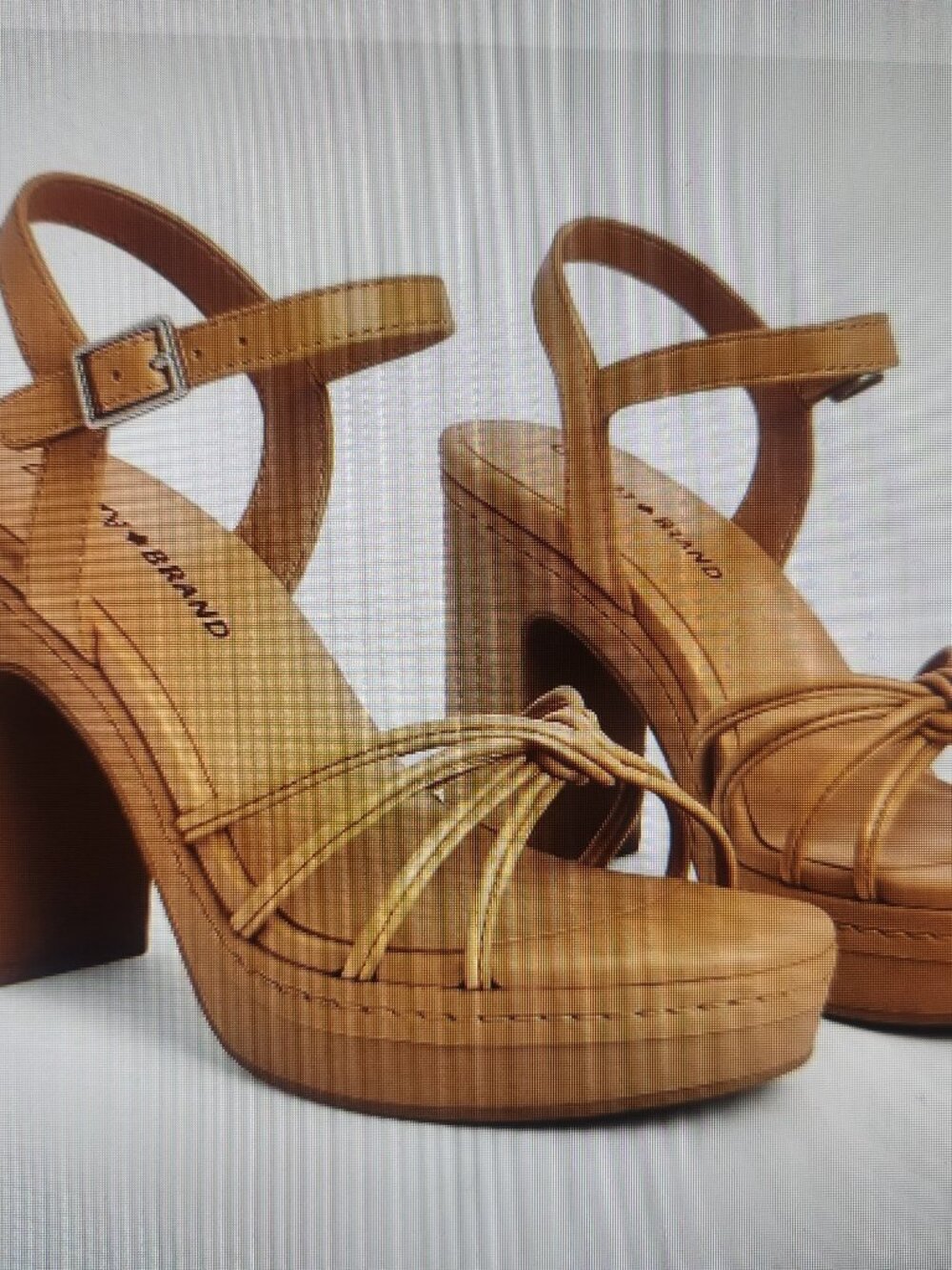 Lucky Brand "Ismene" Platform Sandals. Cognac Eco Sheep. NIB. Size 10M(Regular)